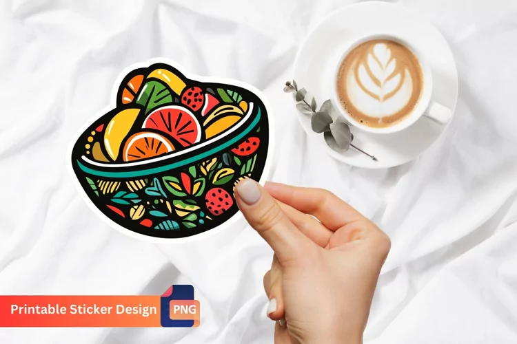 Delight Dish Sticker, Elegant Plate Design Sticker