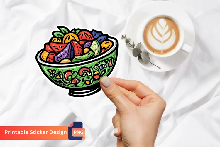 Delight Dish Sticker, Elegant Plate Design Sticker