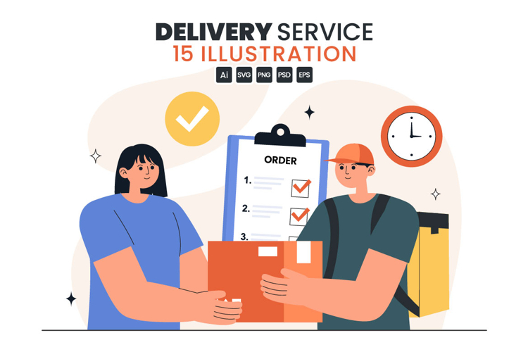 15 Courier or Delivery Service Illustration