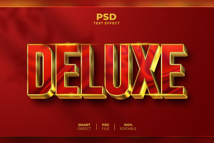Deluxe 3D editable text effect example image 1