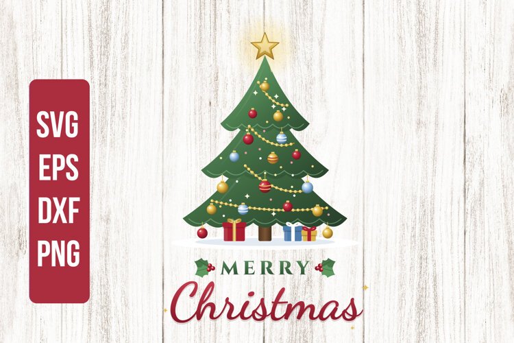 Merry Christmas Tree SVG example image 1