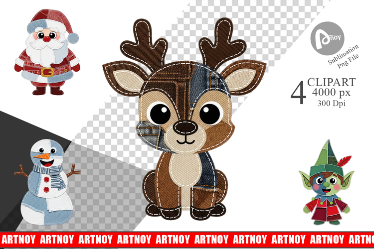 Santa Helpers Denim Clipart