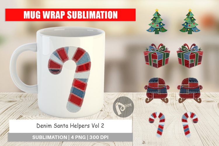 Santa Helpers Denim Mug Wrap