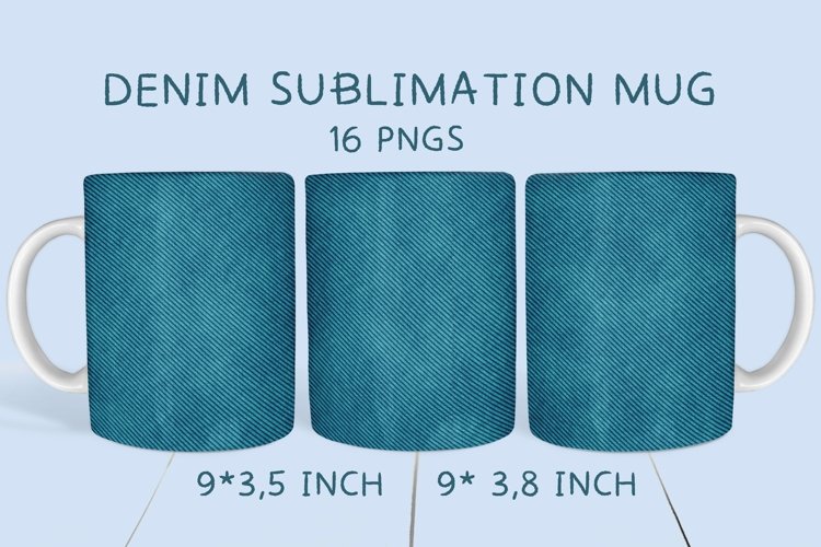 Denim sublimation mug bundle 16 pngs