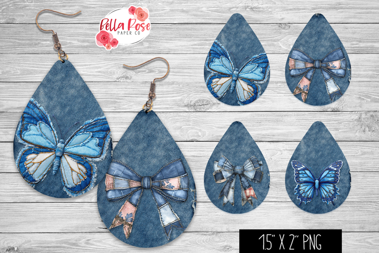 Denim Spring | 4 Sets of Teardrop Earrings