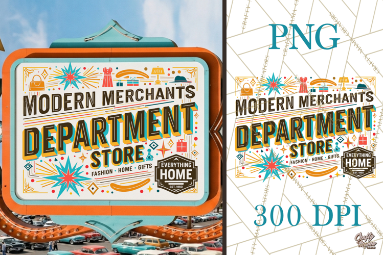 Retro Atomic Age Department Store PNG