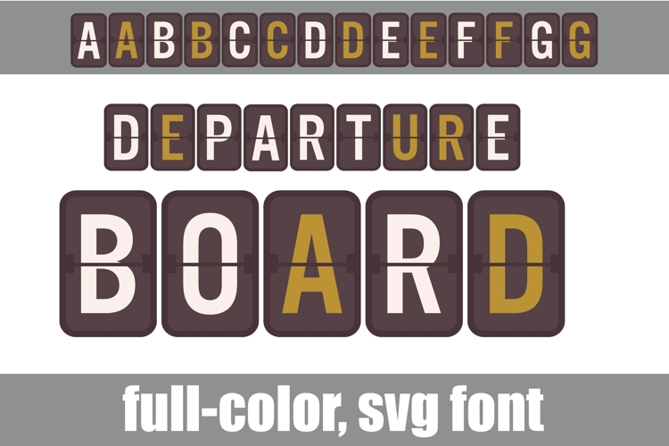 Departure Board Color Font