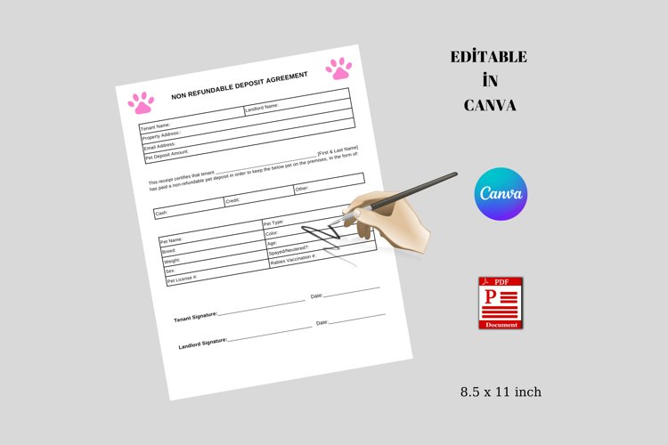 Pet Deposit For Breeders template