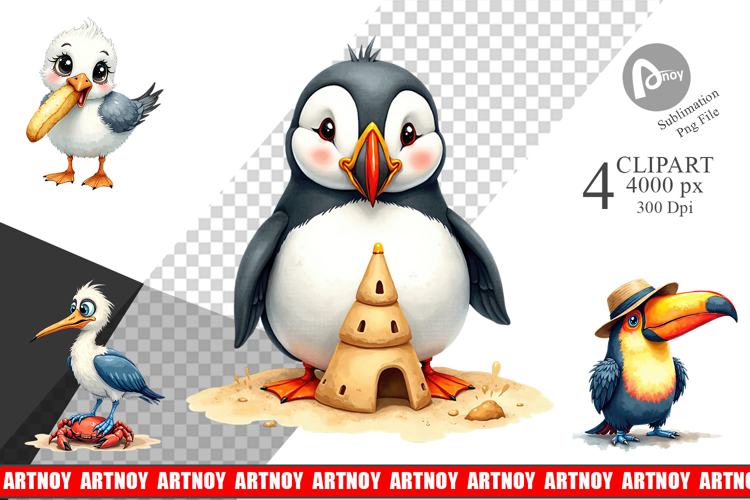 Derpy Beach Birds Sublimation