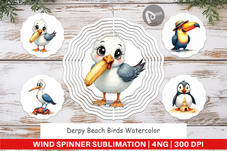 Derpy Beach Birds Wind Spinner