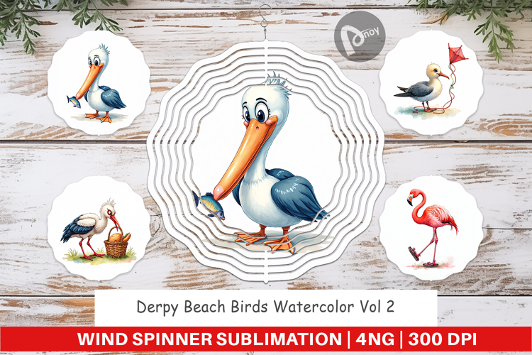 Derpy Beach Birds Wind Spinner