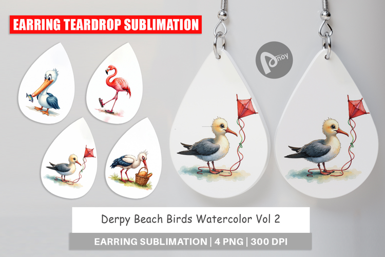 Derpy Beach Birds Earring