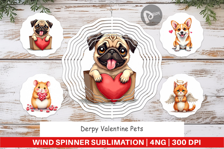 Derpy Valentine Pets Wind Spinner
