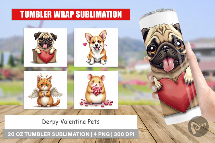 Derpy Valentine Pets Tumbler