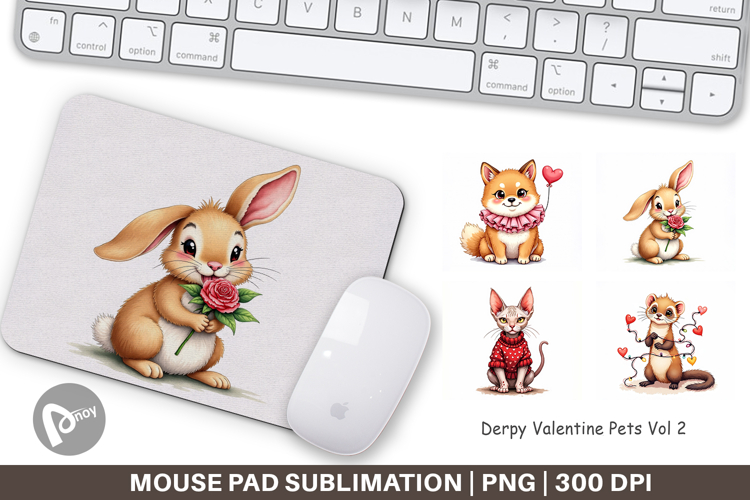 Derpy Valentine Pets Mouse Pad
