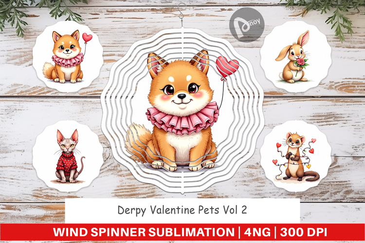 Derpy Valentine Pets Wind Spinner