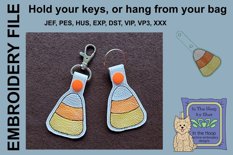Candy Corn Key Fob - Bag Tag