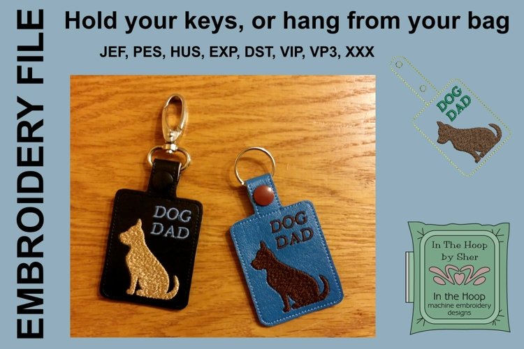 Dog Dad Key Fob - Embroidery Design