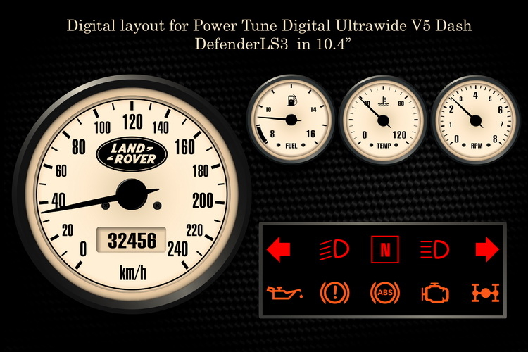Digital Layout for Power Tune Digital Ultrawide V5 Dash