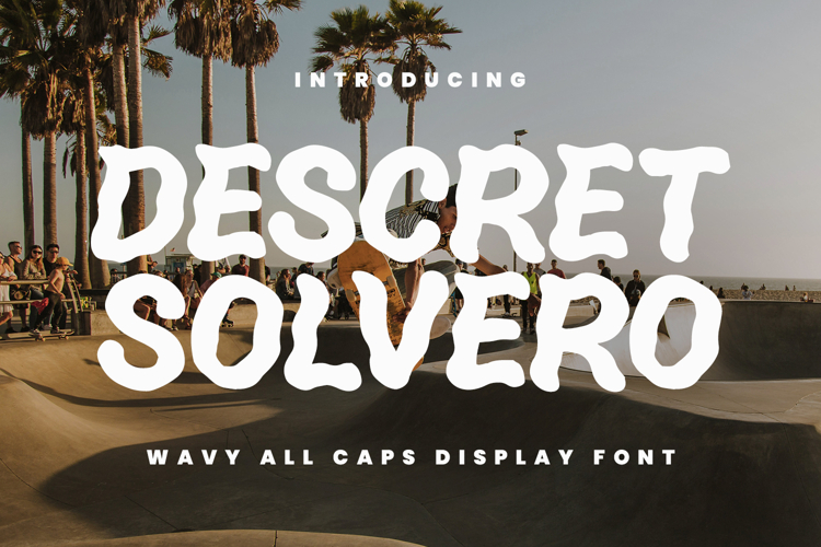 Descret Solvero Wavy All Caps Display Font