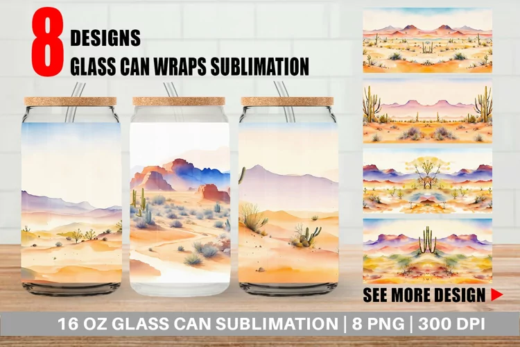 Desert Landscape Glass Can Wraps