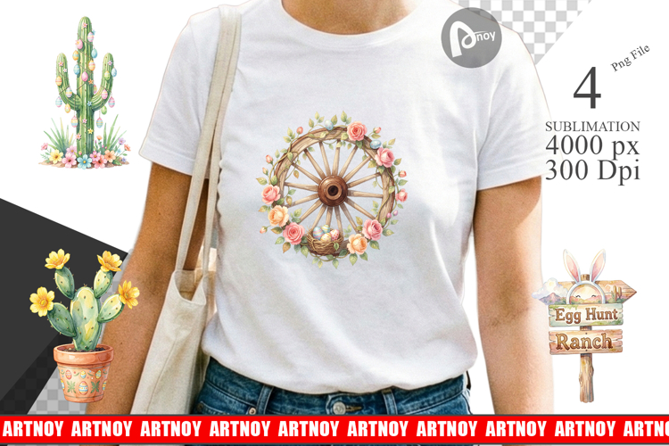 Desert Spring Easter Cacti Sublimation