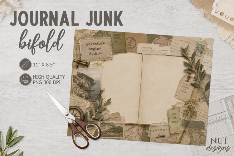 Botanical Collage Junk Journal motivational quotes ephemera