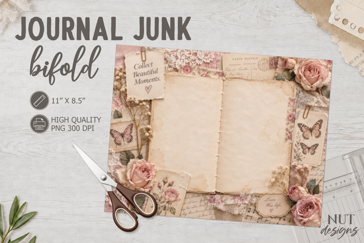 Romantic Collage Junk Journal motivational quotes ephemera