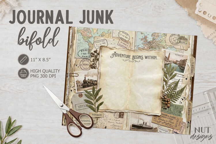 Travel Collage Junk Journal motivational quotes ephemera example image 1