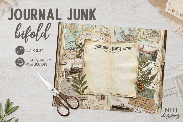 Travel Collage Junk Journal motivational quotes ephemera