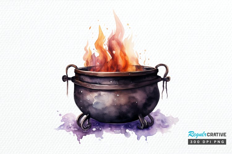 Big Watercolor Halloween PNG Clipart