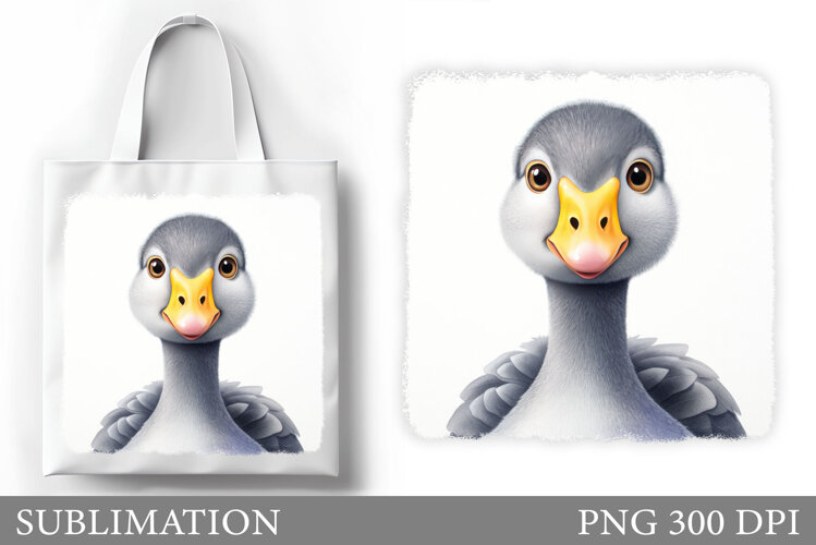 Cute Goose Tote Bag Design. Cute Goose Sublimation example image 1