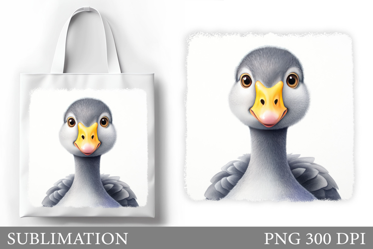 Cute Goose Tote Bag Design. Cute Goose Sublimation