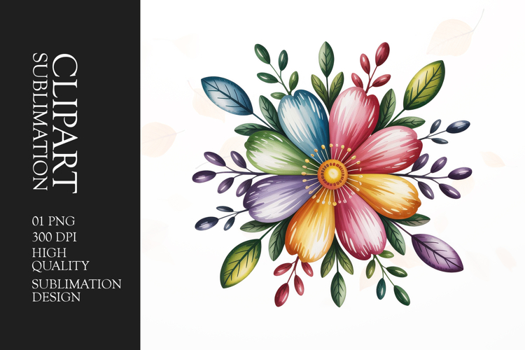 Watercolor Flower Clipart Image 8