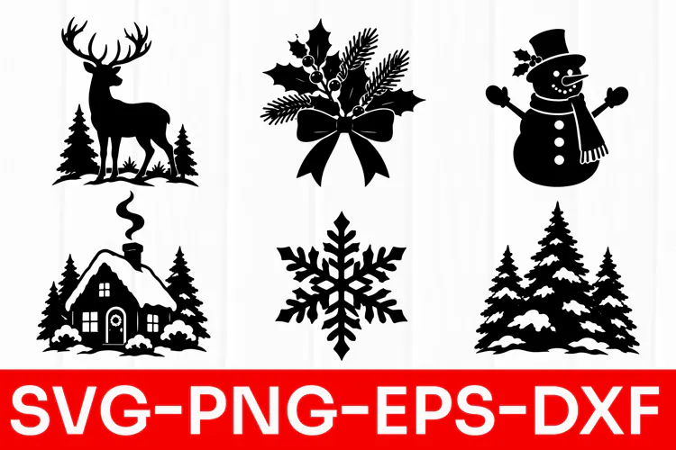 Christmas Silhouette SVG PNG