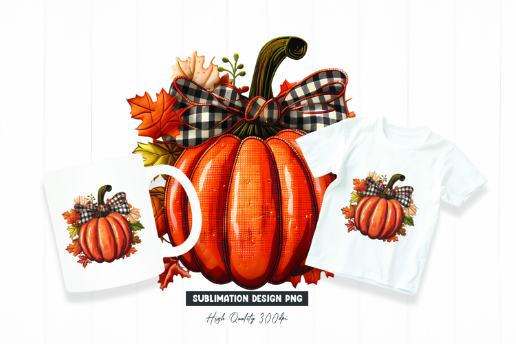 Rustic Orange Bow Pumpkin Clipart