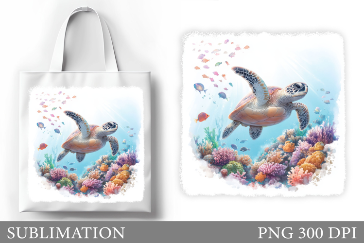 Sea Turtle Tote Bag Sublimation. Turtle Sublimation