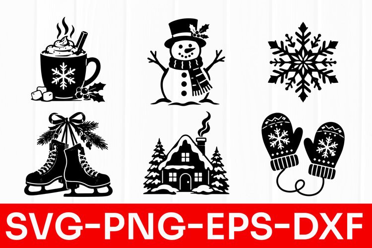 Cozy Christmas Winter Designs SVG PNG example image 1
