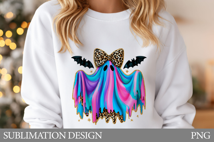 Halloween Ghost T-Shirt Design. Cute Ghost Sublimation