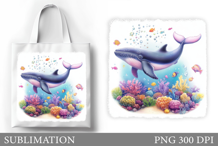 Whale Sublimation. Whale Tote Bag Sublimation