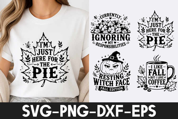 I’m Just Here for the Pie Fall Leaf SVG PNG