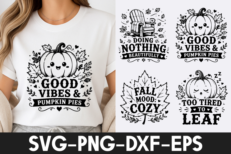 Good Vibes Pumpkin Pies Cute Fall SVG PNG
