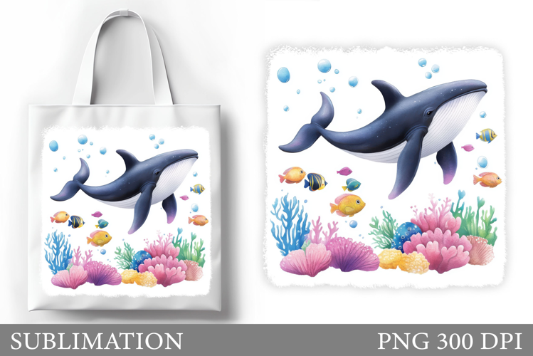 Whale Sublimation. Whale Tote Bag Sublimation