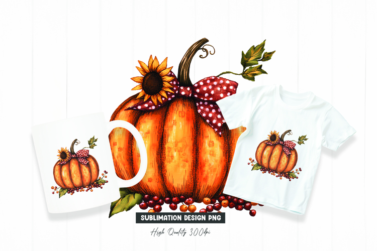 Red Plaid Sunflower Pumpkin Clipart