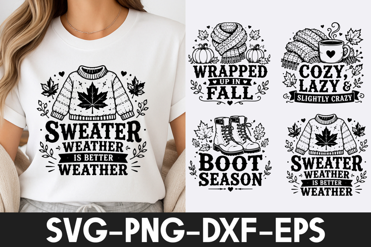 Sweater Weather Fall Cozy Design SVG PNG
