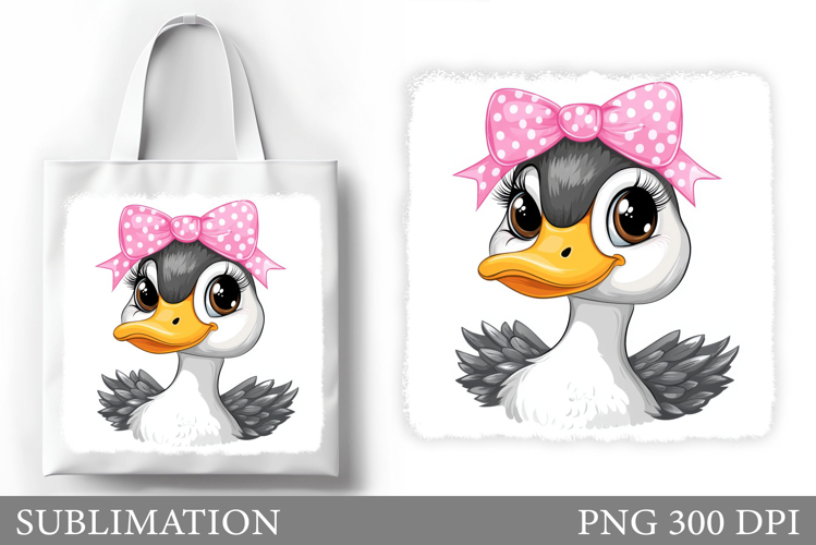 Cute Goose Tote Bag Design. Cute Goose Sublimation