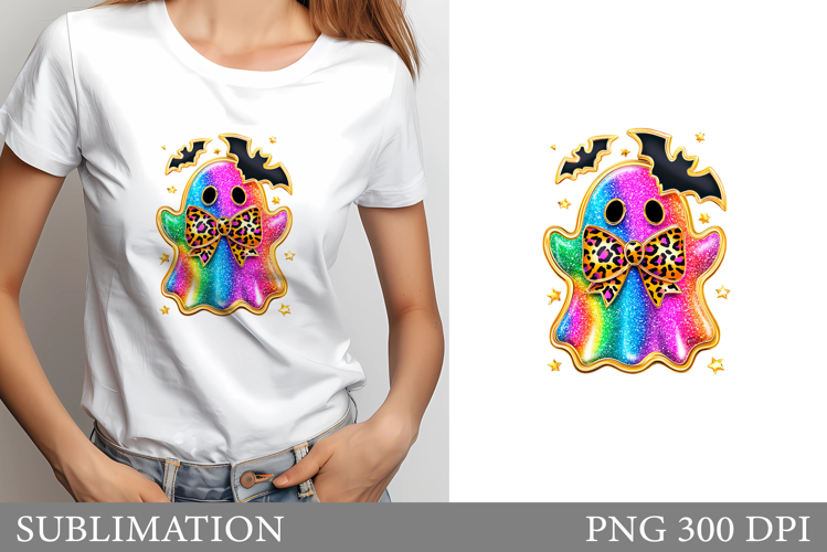 Cute Ghost Sublimation. Cute Ghost T-Shirt Design example image 1