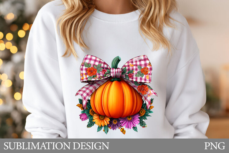 Fall Pumpkin T-Shirt Design. Fall Pumpkin Sublimation example image 1