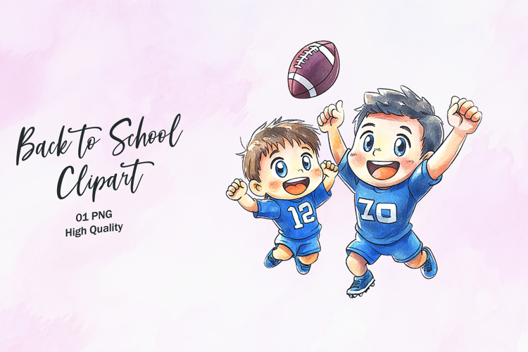 Dad Son Football Throw Clipart Sublimation PNG