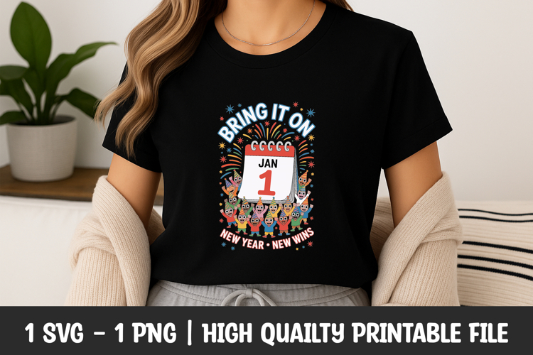 Bring On January 1st New Year 2026 SVG example image 1